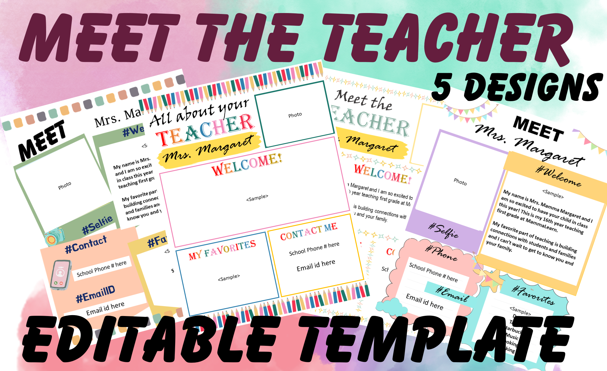 Meet The Teacher Template Editable All About Your Teacher Template