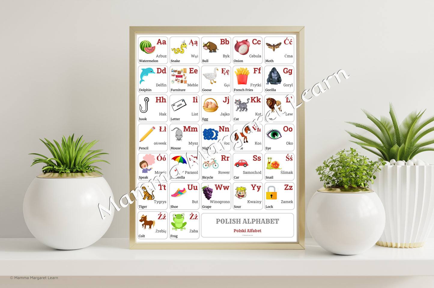 Polish Alphabet Poster | Chart, Colorful