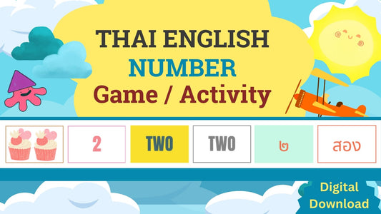 Thai and English Number Game, Thai Games, Learn Thai Childrens Activity