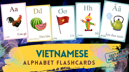 Vietnamese Alphabet FLASHCARD with picture, Learning Vietnamese, Vietnamese Letter Flashcard,Vietnamese Language