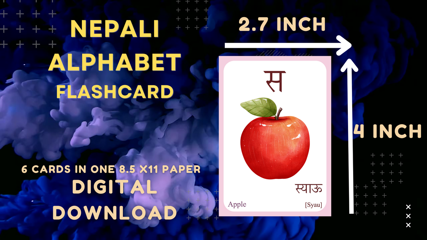 Nepali Alphabet FLASHCARD - Both Vowels and Consonants, Learning Nepali, Nepali  Letter Flashcard, Nepali  Language, Digital Download