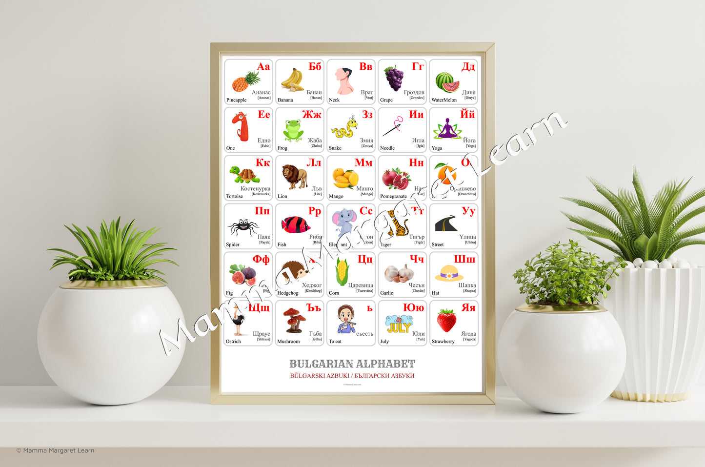 Bulgarian Alphabet Poster | Chart, Colorful