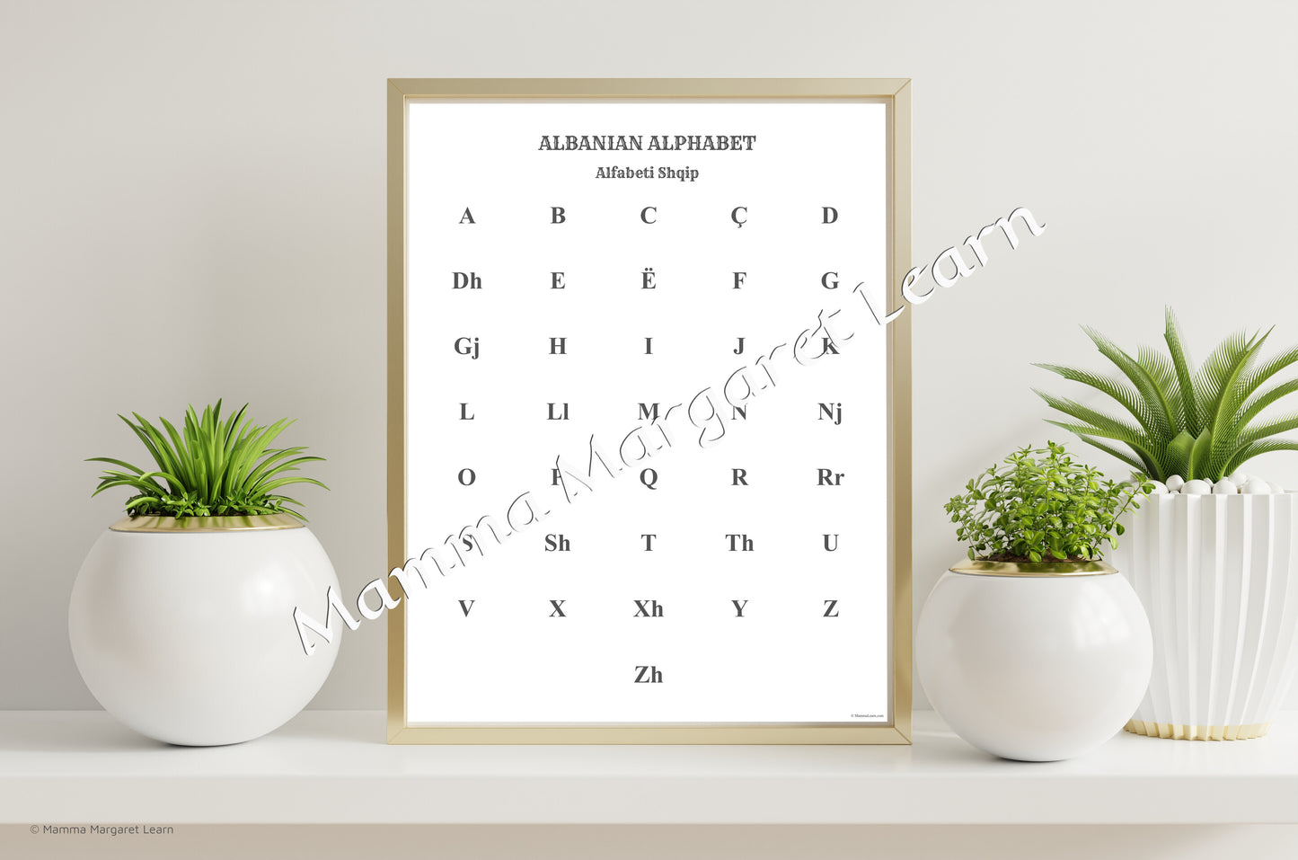 Albanian Alphabet Poster | Chart, Minimalist