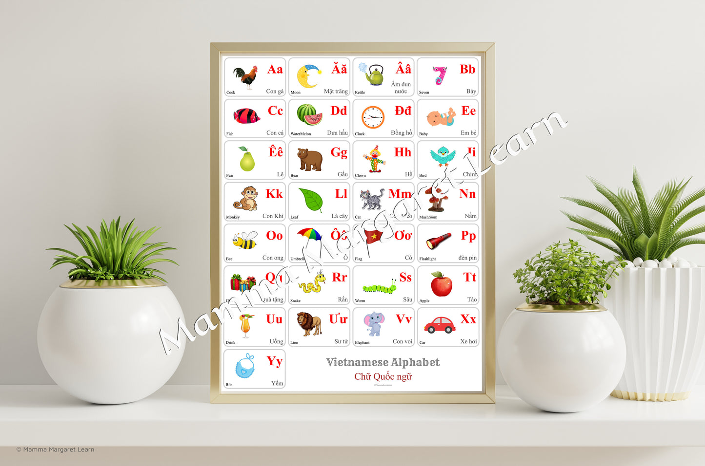 Vietnamese Alphabet Poster | Chart, Colorful