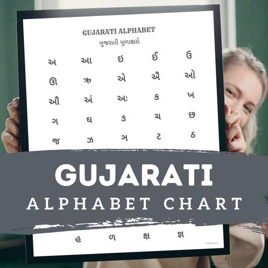 Gujarati Alphabet Poster | Chart, Minimalist