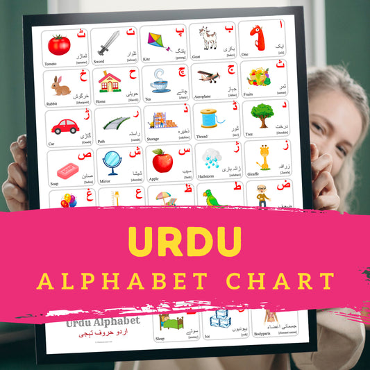 Urdu Alphabet Poster | Chart, Colorful