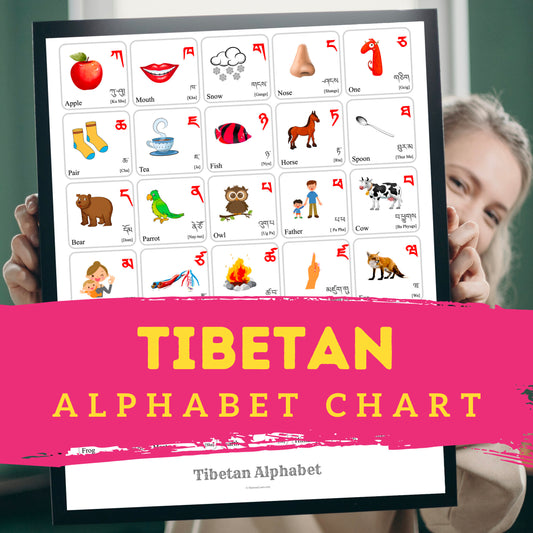 Tibetan Alphabet Poster | Chart, Colorful