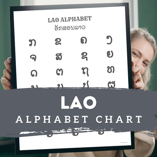 Lao Alphabet Poster | Chart, Minimalist