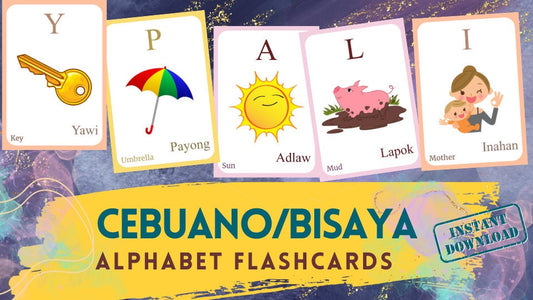 BISAYA (CEBUANO) Alphabet FLASHCARD with picture, Learning Bisaya(Cebuano), Bisaya(Cebuano) Letter Flashcard,Cebuano Language, Pdf Download
